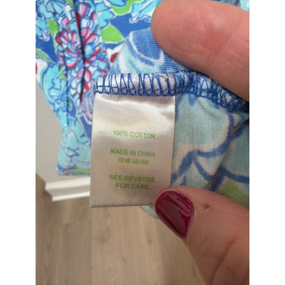 Lilly Pulitzer Girls Size 12-14 XL X-Large Sleeveless Floral Print Dress14100% C - Picture 4 of 5